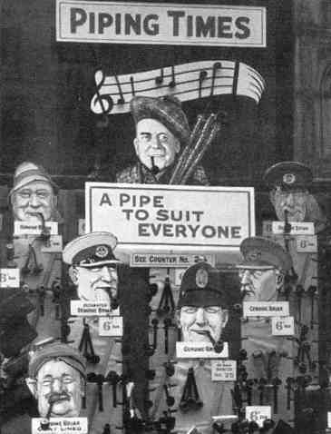 EACareyEurope's tweet image. A factory dedicated to making gentlemen's pipes for Woolworths in the 1930s and their window display #woolworths #pipefactory #sacksofpipes