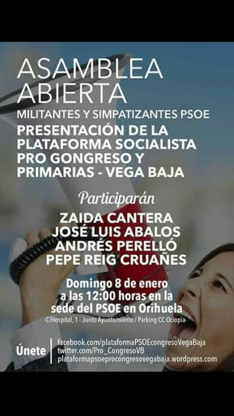 CongresoYaRioja's tweet photo. Y el #Domingo 8, #AsambleaAbierta de l@s compañer@s de @Pro_CongresoVB con @ZaidaCantera para hablar también de #PrimariasYCongresoYa https://t.co/qS3RqOUHIk