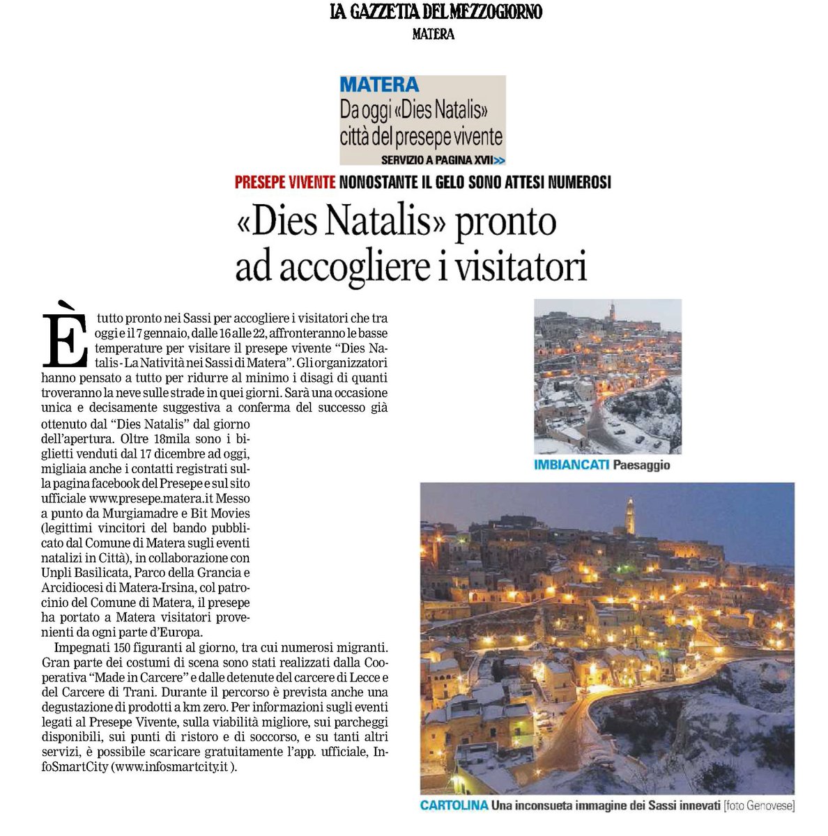#Matera sotto la #neve è il set perfetto per il nostro #Presepe Uno spettacolo imperdibile per salutare la #Befana <a href="/Avvenire_NEI/">𝐀𝐯𝐯𝐞𝐧𝐢𝐫𝐞</a>