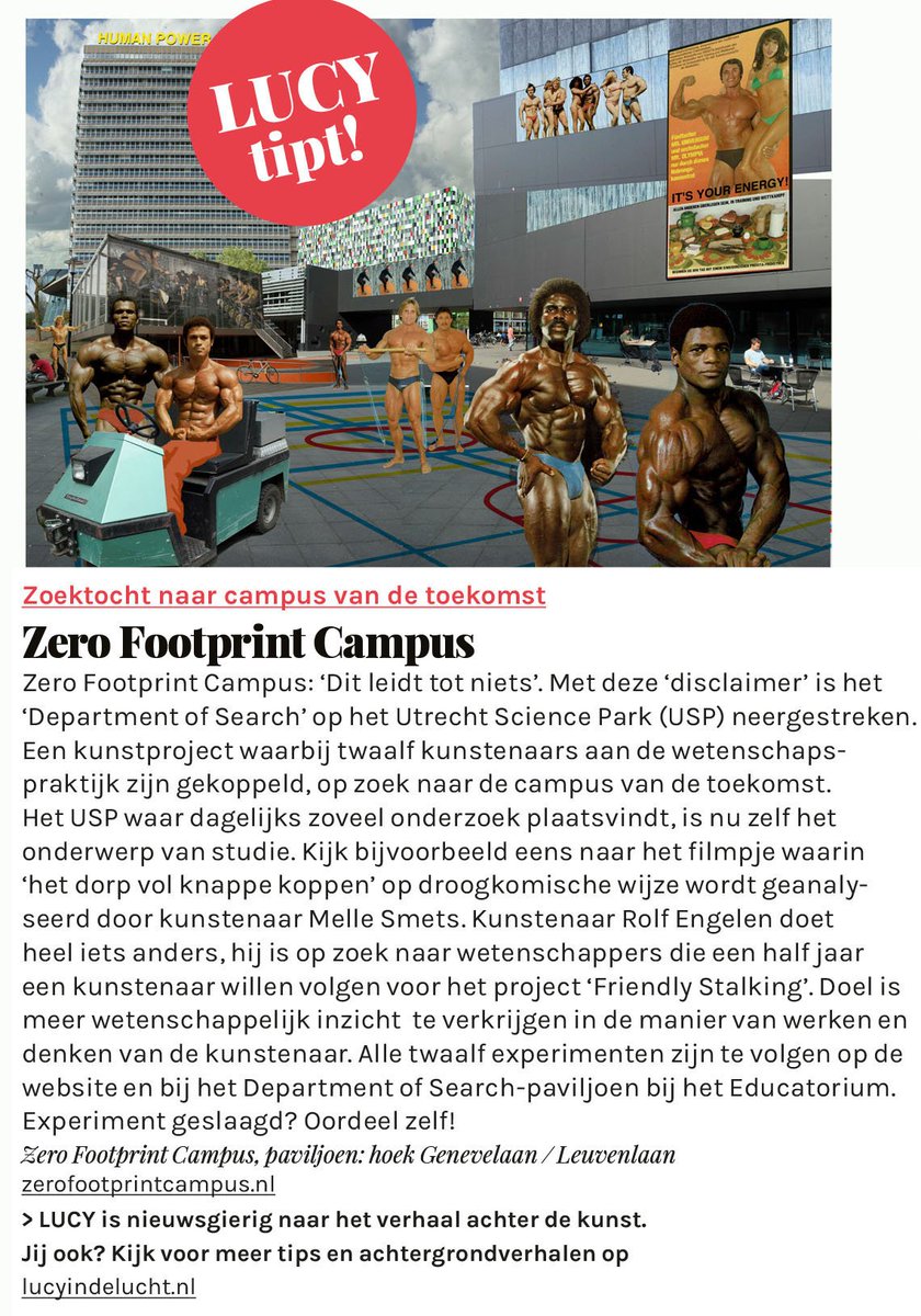 Kunstwebsite <a href="/lucyindelucht/">Lucy in de lucht</a> tipt elke maand de meest bijzondere dingen. Check de tips van deze maand: bit.ly/2ibhudE