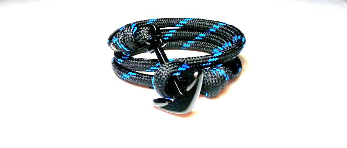 Gelang jangkar | Code: black stripe blue | 30rb | Order SMS ke: 085863105058 BBM: 25B2558A LINE: @isa5066w (pake @ ya)