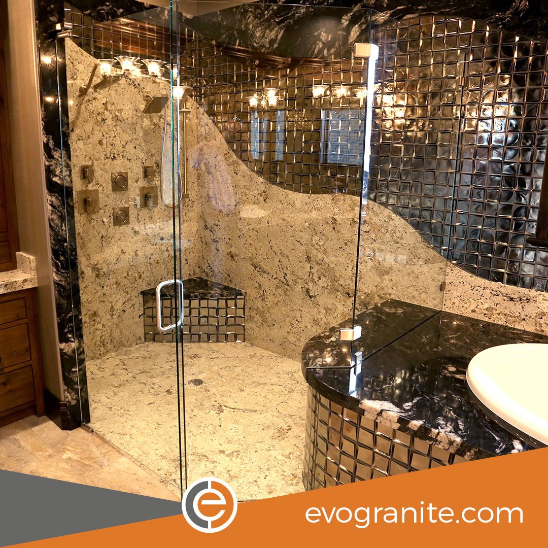 evogranite's tweet photo. Serious Showers at Evolution Design. #evogranite #rockstars #qualitysetinstone https://t.co/fWzCWSEoQG