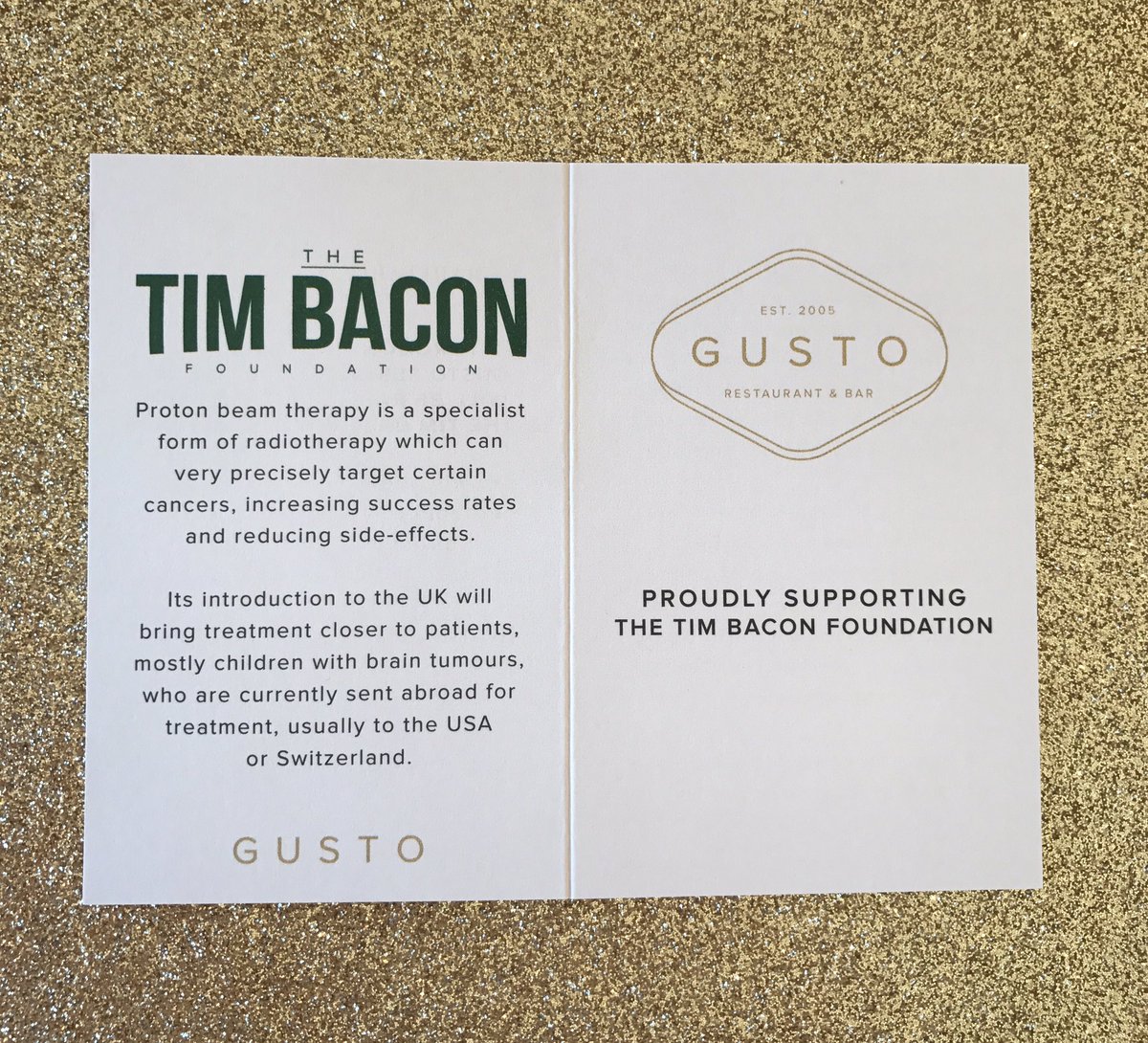 gustocheadle's tweet photo. A charitable start to 2017... 

https://t.co/eJHM74r7fe 

#GUSTO #TimBaconFoundation https://t.co/j4WLoR1gYM