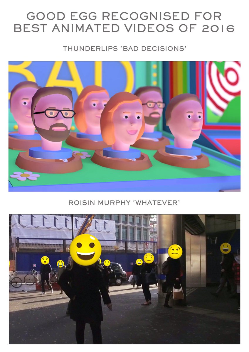 <a href="/GoodEgg96/">Good Egg</a> recognised for Best Animated Videos of 2016 by <a href="/PromoNewsTV/">Promo News</a>. Thumbs up to <a href="/roisinmurphy/">Róisín Murphy</a> and <a href="/THUNDERLPS/">THUNDERLIPS</a> promonews.tv/videos/playlis…