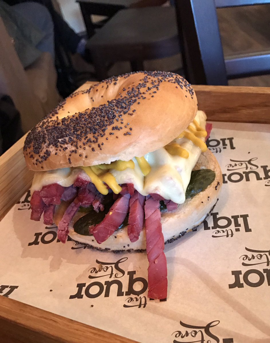 mikeinmcr's tweet photo. Very decent first visit &amp; lunch at @LiquorStoreMCR, with the Philly Cheese Steak excellent. They also do a soup &amp; sandwich for £5 lunch deal https://t.co/LTdMgpLFce