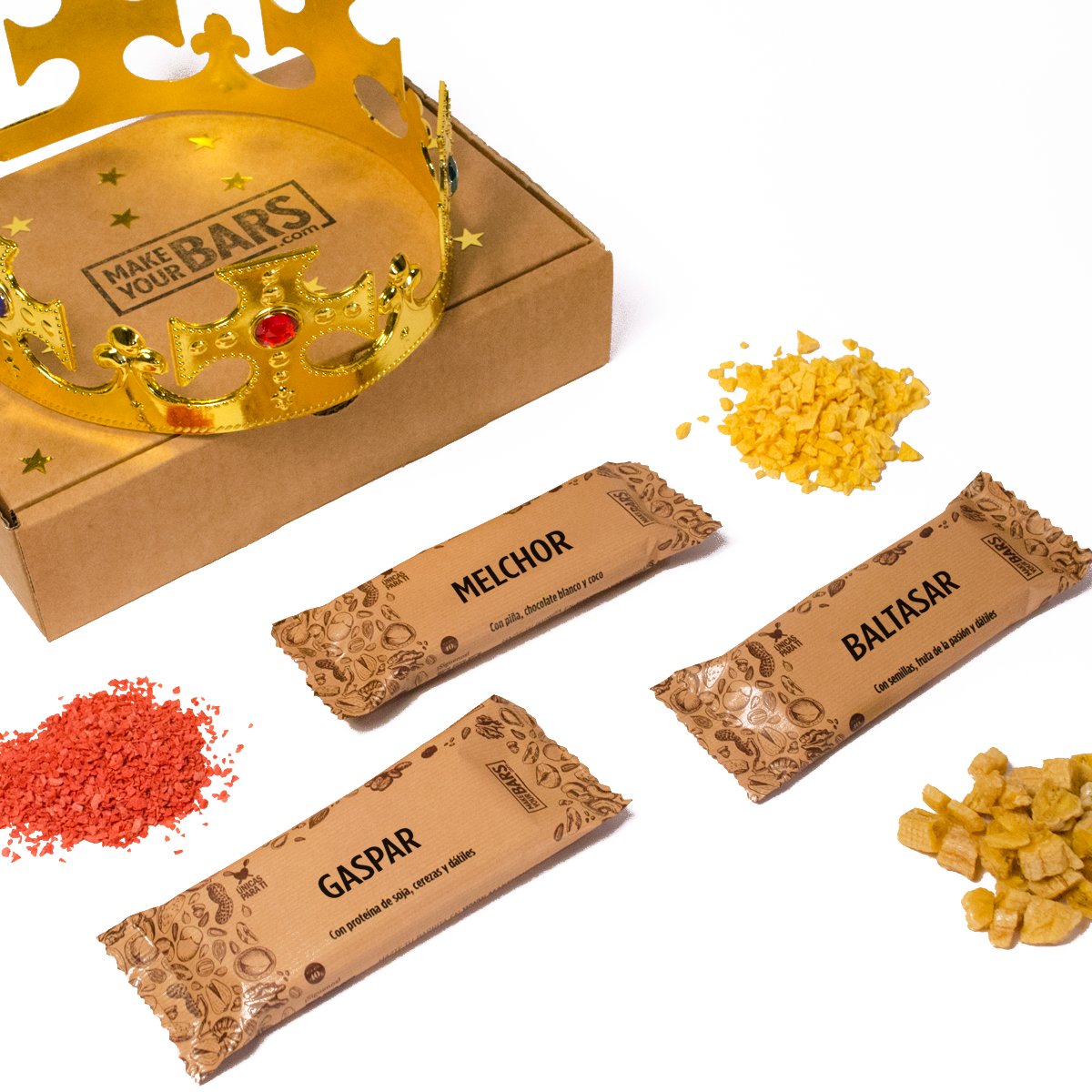 ¿Cuáles son tus ingredientes favoritos?
¡Seguro que los Reyes 👑👑👑 acertarán con tus barritas personalizadas! 😋 
makeyourbars.com