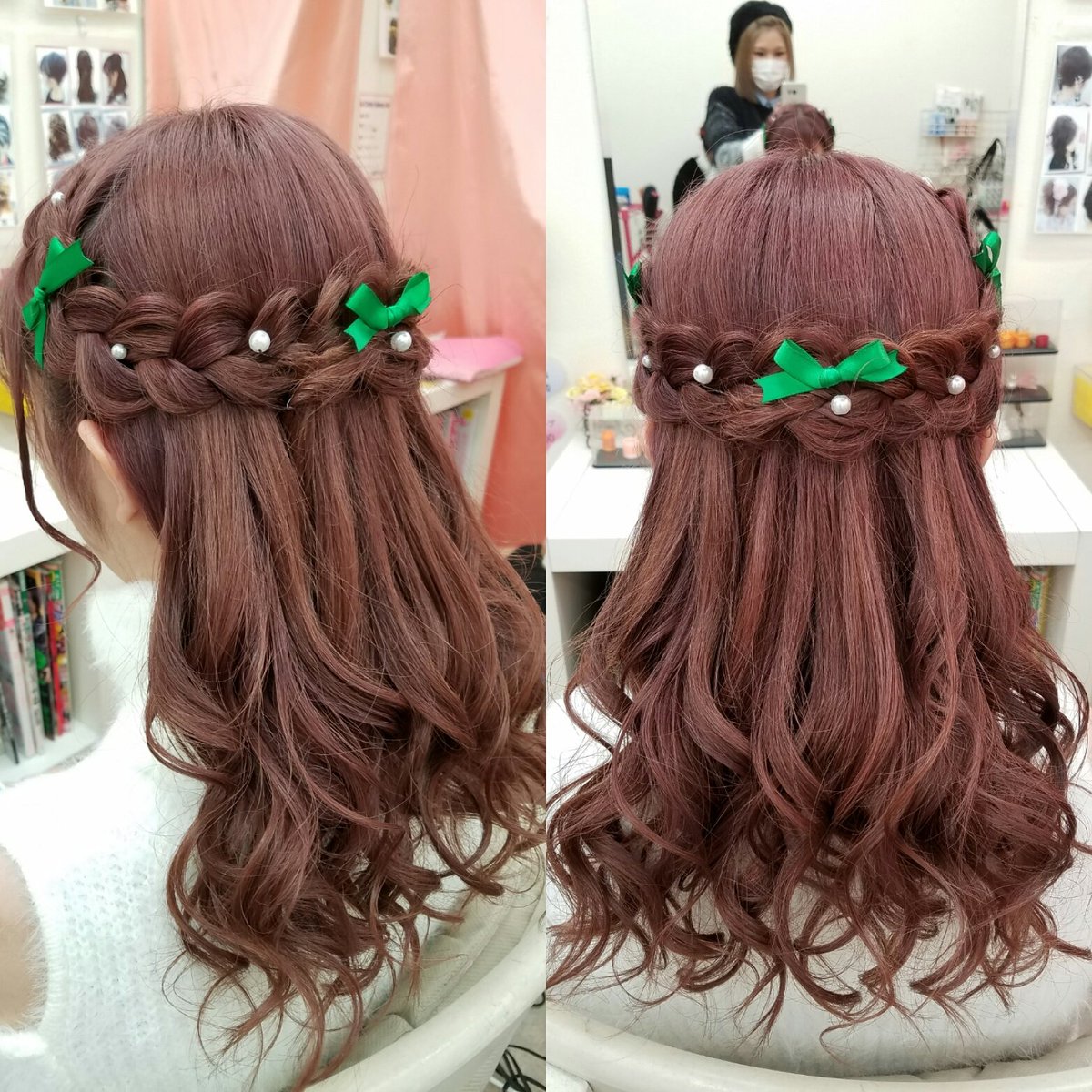 ヘアメイクみどり Youtube No Twitter ジャニーズliveヘアセット 色んなアレンジやってます ヘアセット ヘアメイク ジャニーズ Live あみこみ ハーフアップ りぼん パール ツイスト巻き 可愛い