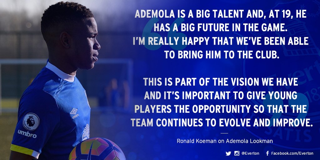 Everton's tweet image. 💬 | @ronaldkoeman on new signing @alookman_. #WelcomeAdemola