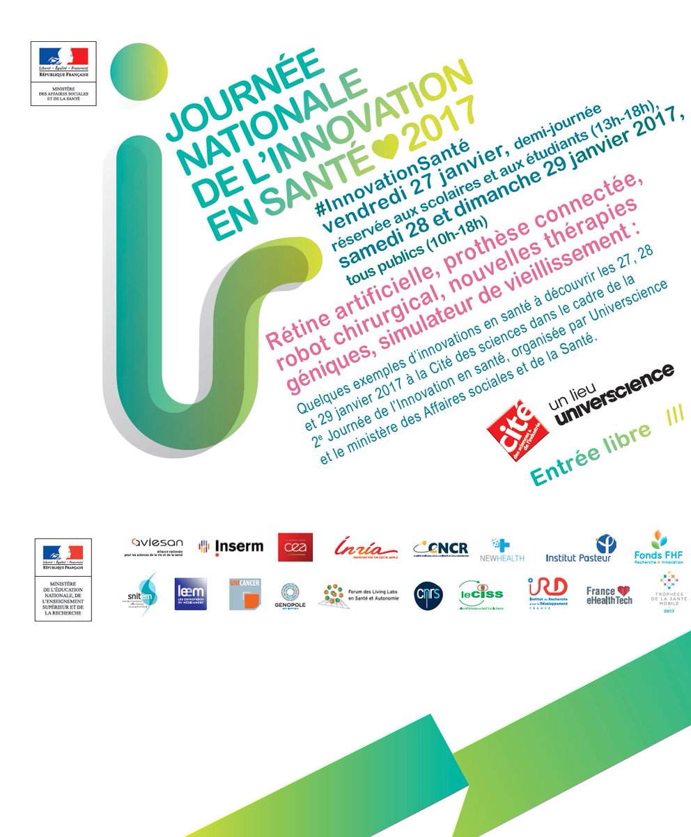 FondsFHF's tweet photo. # SAVE THE DATE # - Journée nationale de l’innovation en santé : 27, 28 et 29 janvier 2017
Découvrez le programme : https://t.co/4JoDCsxxL7 https://t.co/NNpwQVEM08