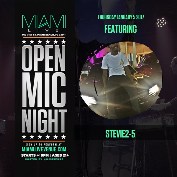 MarkGeez_'s tweet photo. I'm performing at Miami LIVE Open Mic 1/5/17! For tickets: https://t.co/2DJZlZtqt2 #Coast2Coast https://t.co/WRIYRQOBKv