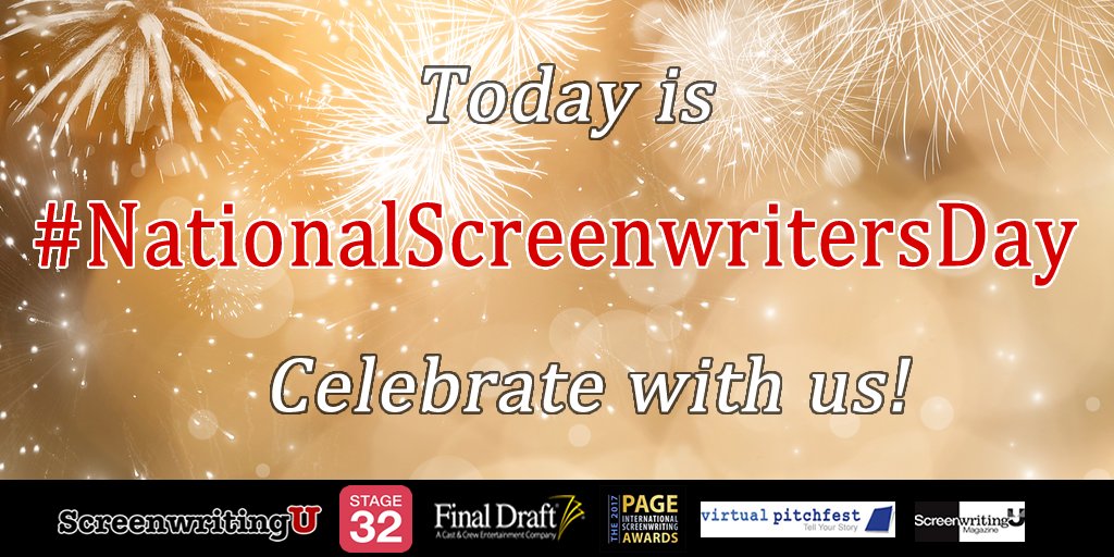 ScreenwritingU's tweet photo. Welcome to the celebration!  For a list of today's events go to https://t.co/AZe0hpeHiZ  #NationalScreenwritersDay #Screenwriting #amwriting https://t.co/inIdH1sWWw