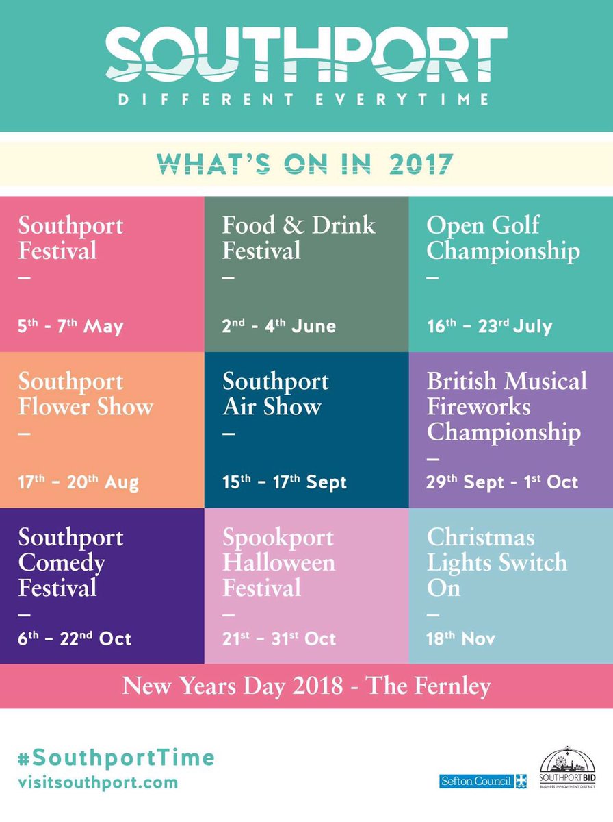 Lots of things to look forward to in southport this year #southport #thingstodo #supportlocal  #88food #88drinks #88events 🍴🍹😀⛳️✈️🎆🌺🎃🎭🎄