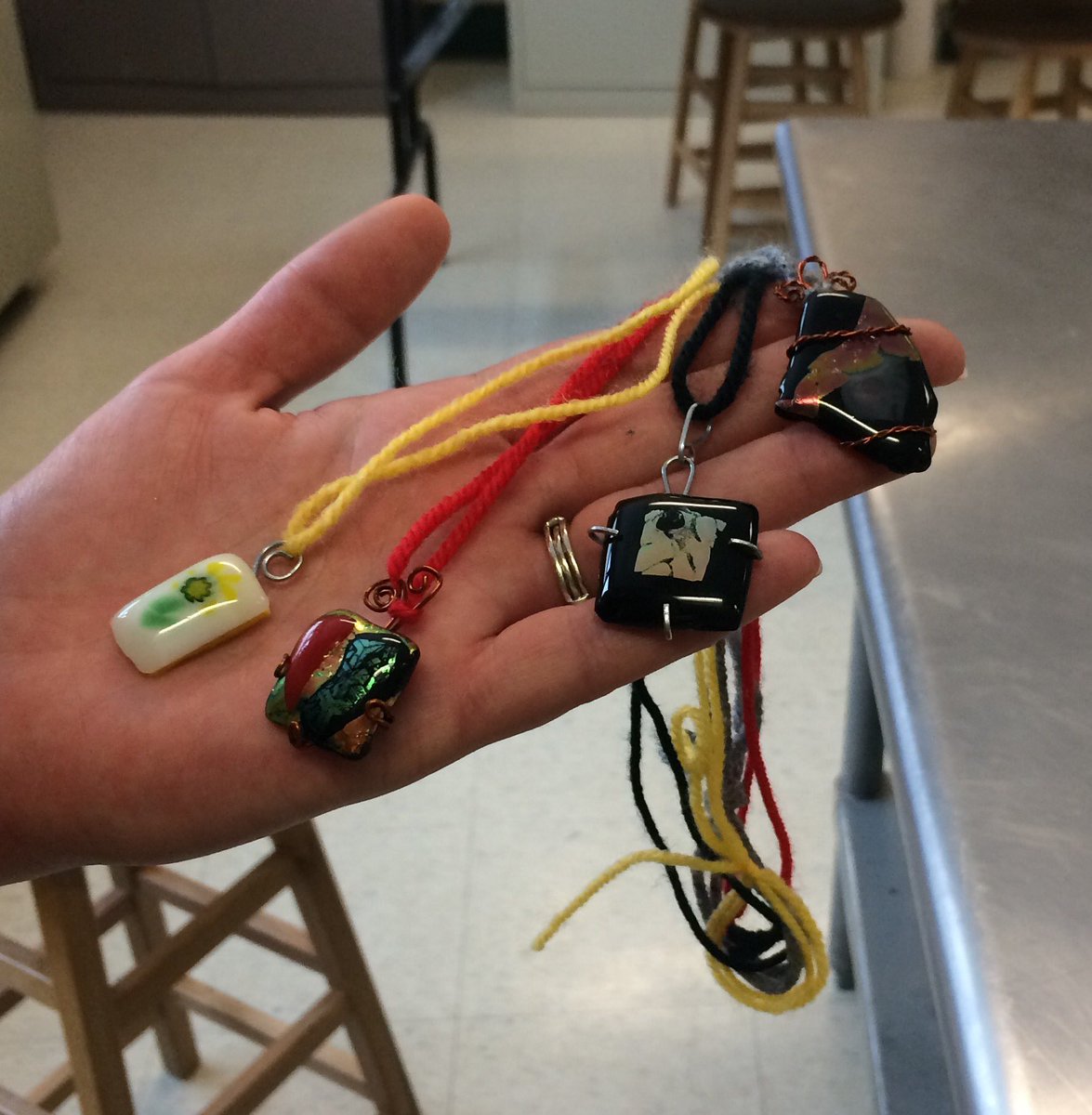 crockow8's tweet photo. Check out what students are creating in Miss Emerson's @MtMorrisAcademy Art class-glass jewelry!
@cosimanom 
@mflowers0099 
#GVEPride https://t.co/fbtrOuk9aU