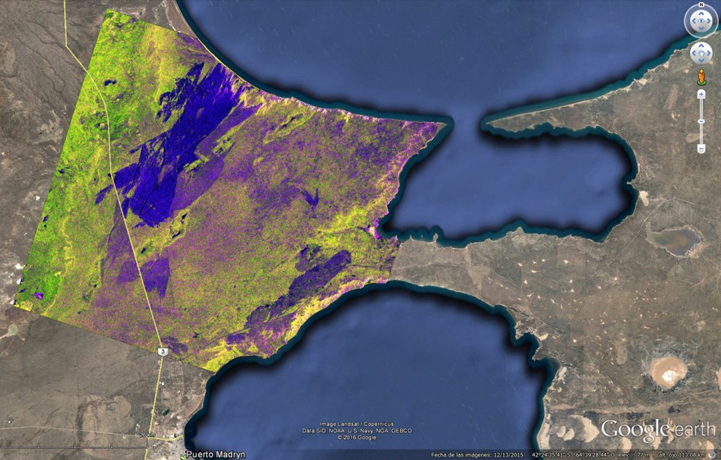 CONICETCenpat's tweet photo. Imágenes satelitales del incendio en Puerto Lobos al N de Madryn de diciembre de 2016. https://t.co/Ng7OmFR93G