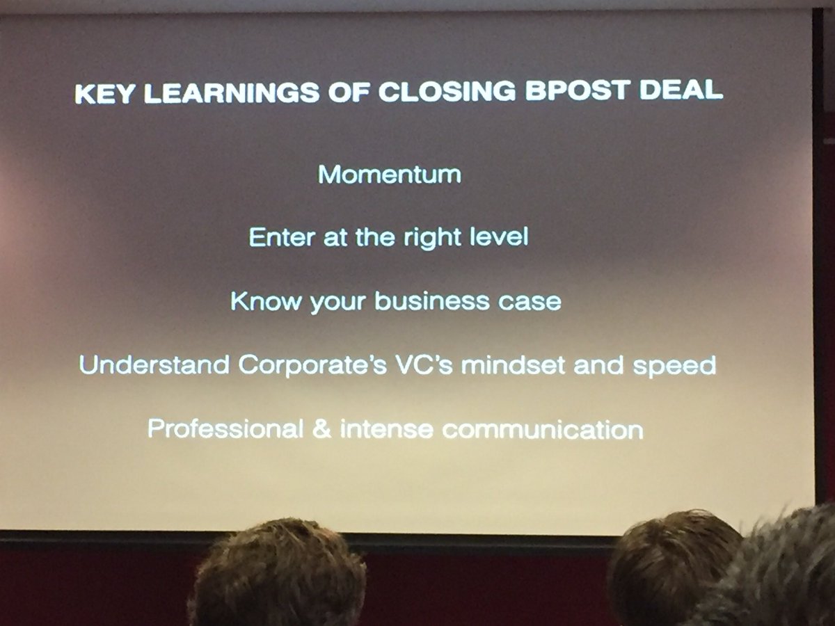 DiLievens's tweet photo. 🔊interesting key learnings from @Patrick_Leysen1 from #BEtech @parcify about closing their funding round with corporate bpost 🔏#CVCcommunity https://t.co/pXwQO75cDk