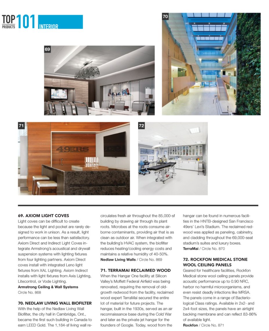 NedlawGroup's tweet photo. Nedlaw Living Wall Biofilters included in #BDCNetwork Top 101 Products in their December issue. https://t.co/u4zwBdQ5wO https://t.co/EoDboEuWZj