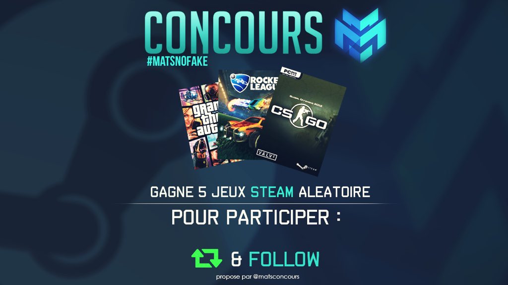 Tisma_RL's tweet photo. 🎁#Concours🎁

🌀Gagne 5 Clés Steam 🌀

👉 #RT + #Follow @PlayWithFunny &amp; @Yekou_Concours &amp; @MatsConcours

🏁Tas : 300 RT https://t.co/YYShkh3iIY