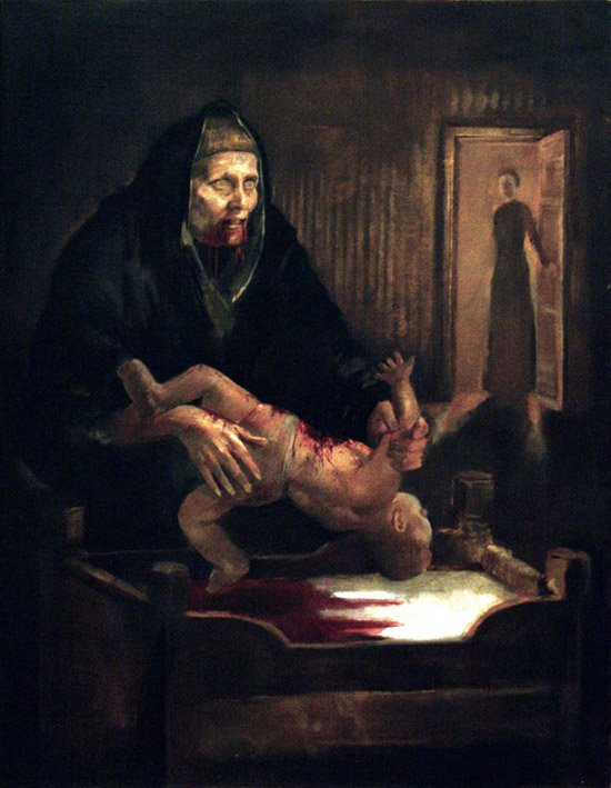 Soniasuponia's tweet photo. Grýla by Þrándur Þórarinsson 
In Icelandic mythology, Grýla is said to come from the mountains at Christmas in search of naughty children. https://t.co/rYhSfePE3p