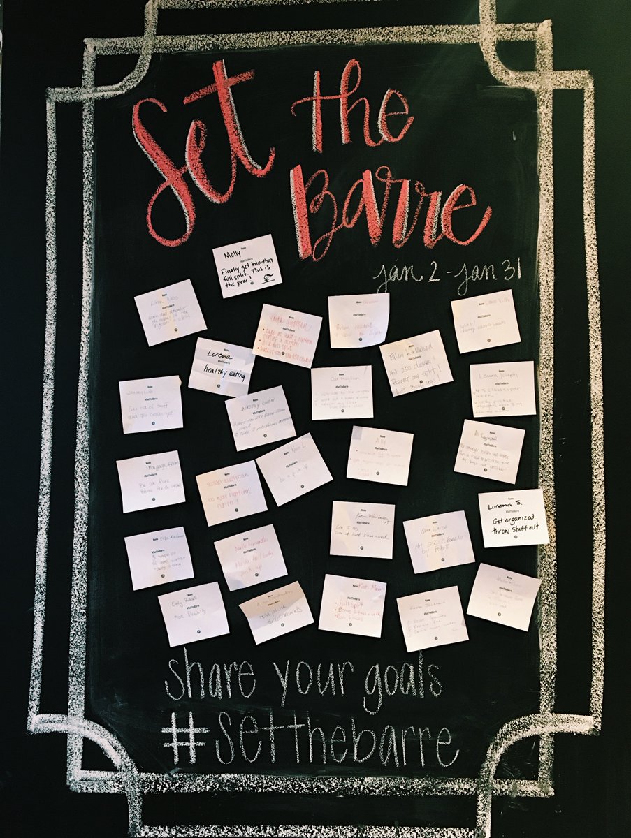 PBShortHills's tweet photo. Our #goals wall is getting crowded! Come hang your #SetTheBarre resolution before the first #weeklywinner gets announced this Saturday! https://t.co/HBYyTur10C