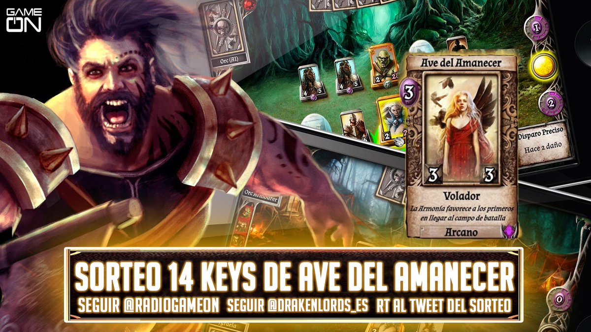 CanalGOTY's tweet photo. ¡Hoy os traemos un #Sorteo de una carta de #DrakenLords #AveDelAmanecer! 
- 🔁 RT al tweet
- 🚹 Follow @radiogameon
- 🚹 Follow @Drakenlords_ES https://t.co/HSX1uXphA9
