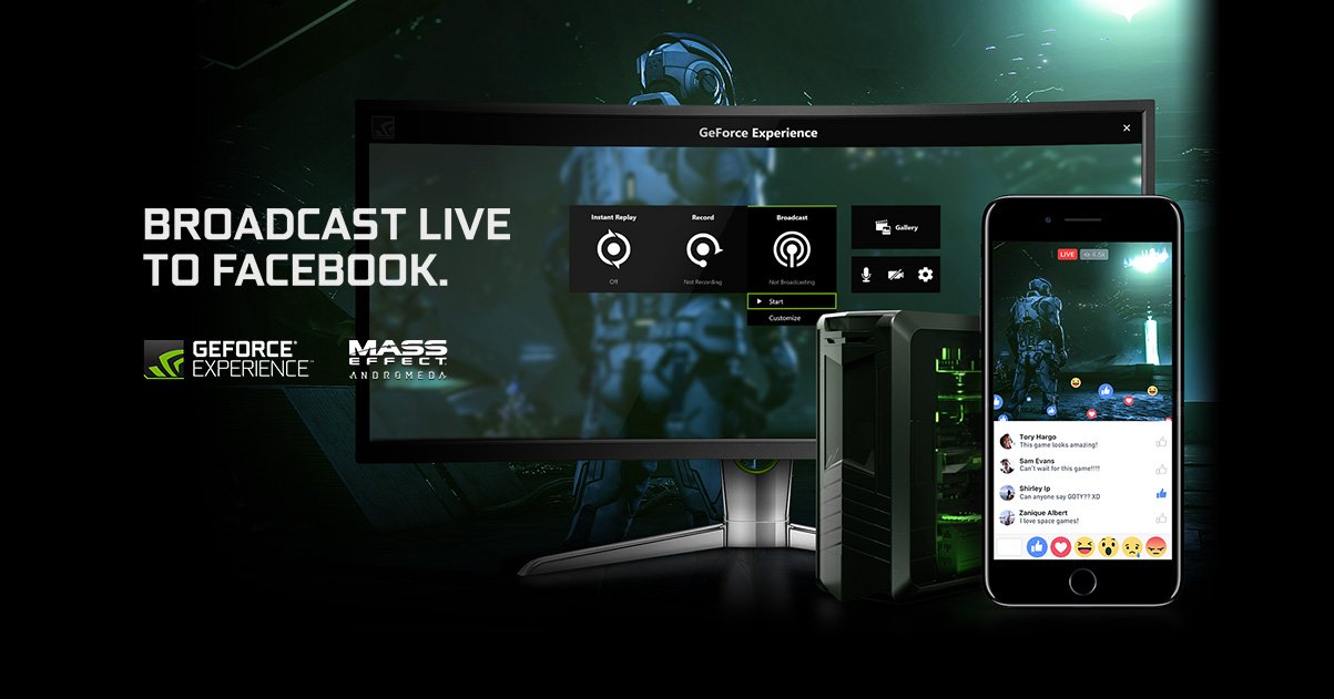 Nvidia Geforce V Tvittere Geforce Experience Now Connects With Facebook Broadcast Games To Timeline With Facebook Live Amp Share Screenshots T Co B6aqvv2ayb T Co J4whgn5vt9 Tvitter