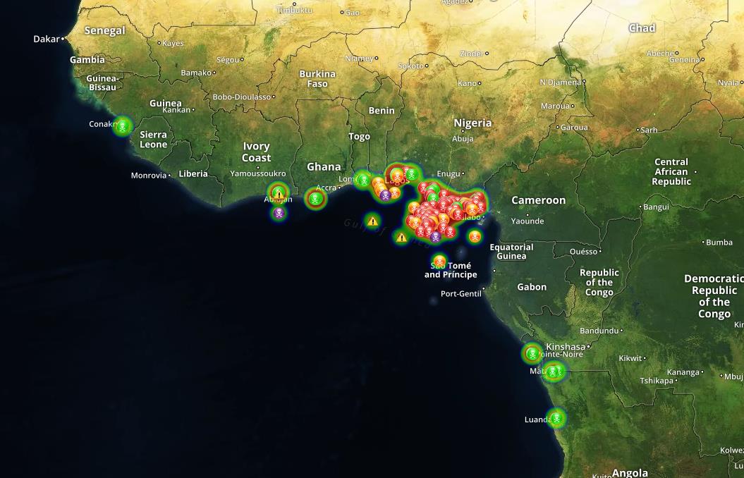 clearwatertrack's tweet photo. 162 reported maritime incidents for West Africa in 2016. We can provide live tracking &amp; intelligence for your fleet. DM for more information https://t.co/H9WC9mu0EZ