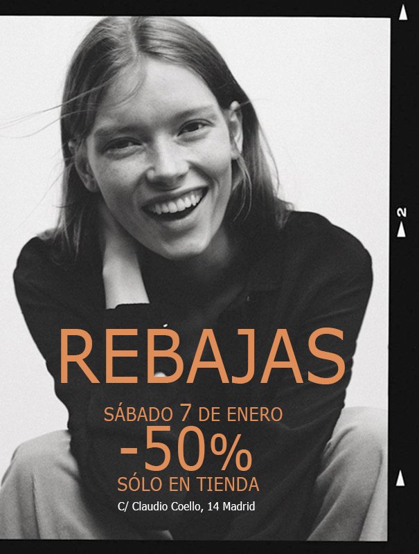 El 7 de Enero no te pierdas nuestras #Rebajas del 50% sólo en nuestra tienda en C/ Claudio Coello, 14. Te esperamos!