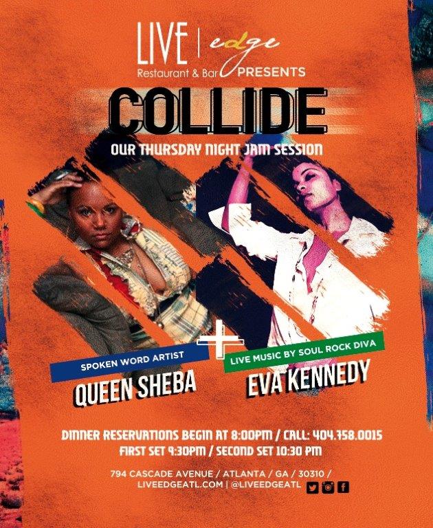 cindafreknrella's tweet photo. @LiveEdgeAtl presents Collide with @iam_queensheba @evakennedy Tonight! Let me find my dancing shoes! #thenewcascade https://t.co/4ka3vCmVBh