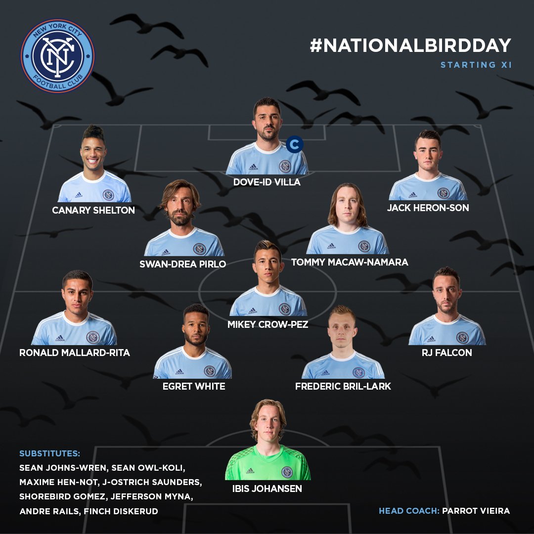 Introducing, the second annual #NYCFC #NationalBirdDay Starting XI