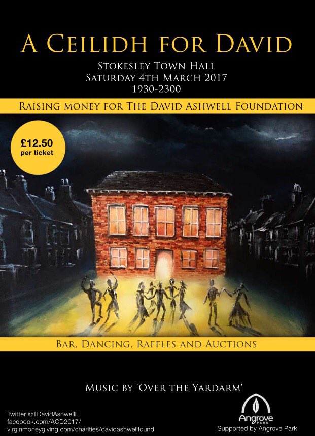 A #ceilidh with fantastic local band in #Stokesley townhall raising money for our charity for #research into #RareDisease #ACD #ForDavid