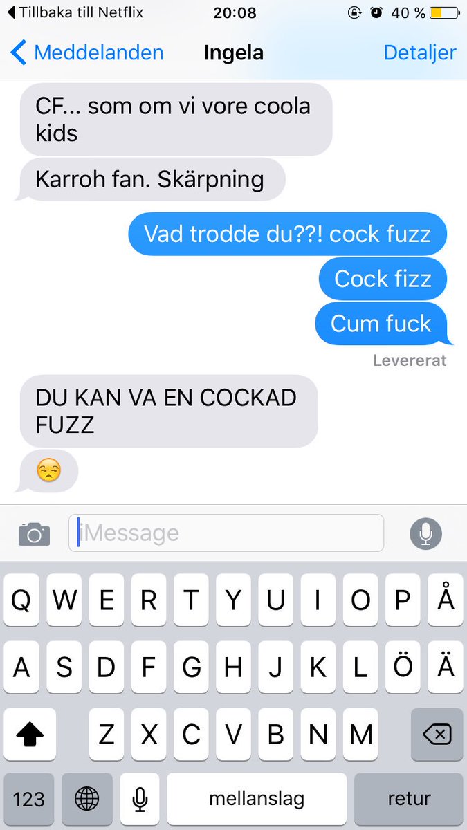 Karroh's tweet photo. Ingela tyckte inte man kunde förkorta créme fraiche till CF. Följande händer: https://t.co/0krVUsrKiI