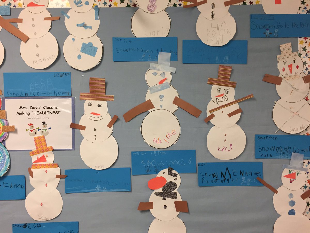 Our <a href="/SimondSuperstar/">Simonds Superstars |The Lamphere Schools</a> K Ss are "making Headlines" after reading Snowmen at Night! #wearelamphere