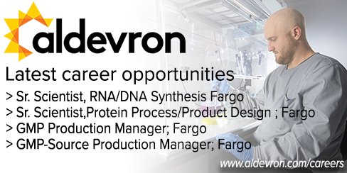 aldevron's tweet photo. 2017 is a year to grow! Find our latest #Fargo #biotech openings & join the team #jobsnd https://t.co/aqjHiKRk5m https://t.co/2j60xr1OE8