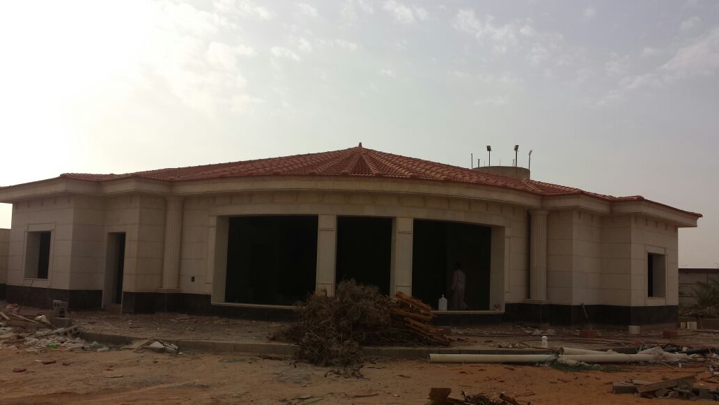 تم تسليم الفيلا ولله الحمد قرميد سعودي