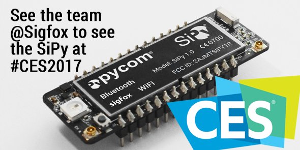 SGWirelessIoT's tweet image. @Sigfox are showing the #SiPy @CES2017. Book to see it by DM to @Anth0_ #IoT #LPWAN #multi-network
