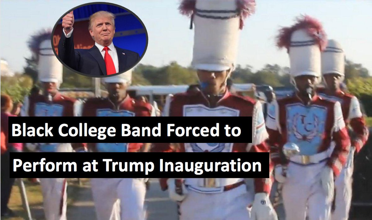 MyCocoaFab's tweet photo. Black College Band Forced to Perform at Trump Inauguration -  https://t.co/qtw2uIZcSR https://t.co/CZIup8iLNA