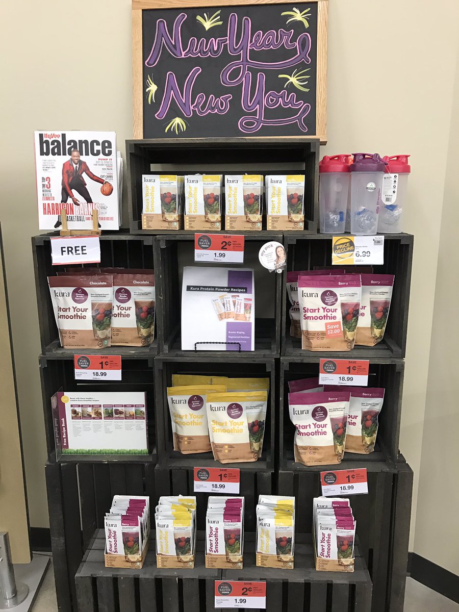 HyVeeDietitian's tweet photo. Kura protein powder is good source of protein plus vitamins & probiotics making it a great addition to smoothies! #bekurative #dietitianpick https://t.co/civIBWBBPj