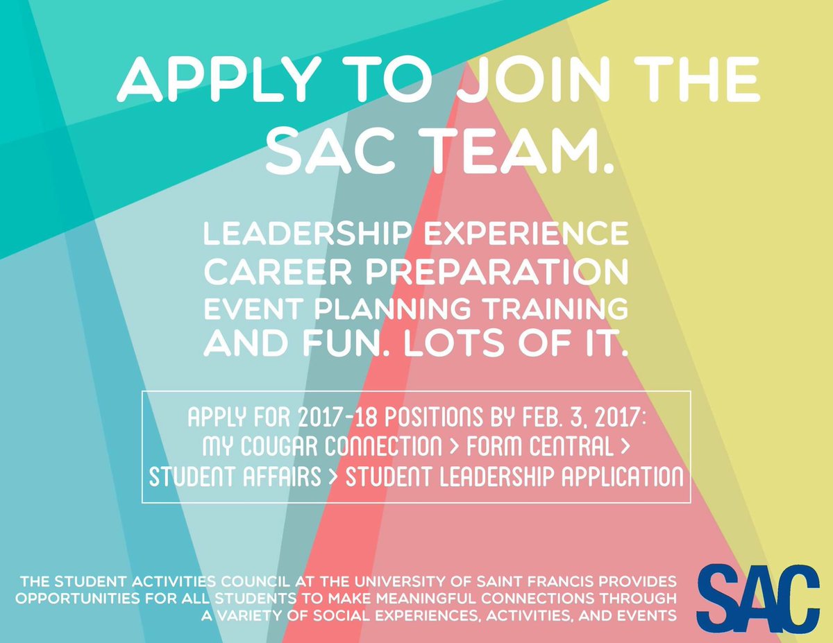 USF_SAC's tweet photo. Attention all aspiring leaders, event planners, fun-havers, and job seekers: apply today! #usfsac https://t.co/2971n4njv8