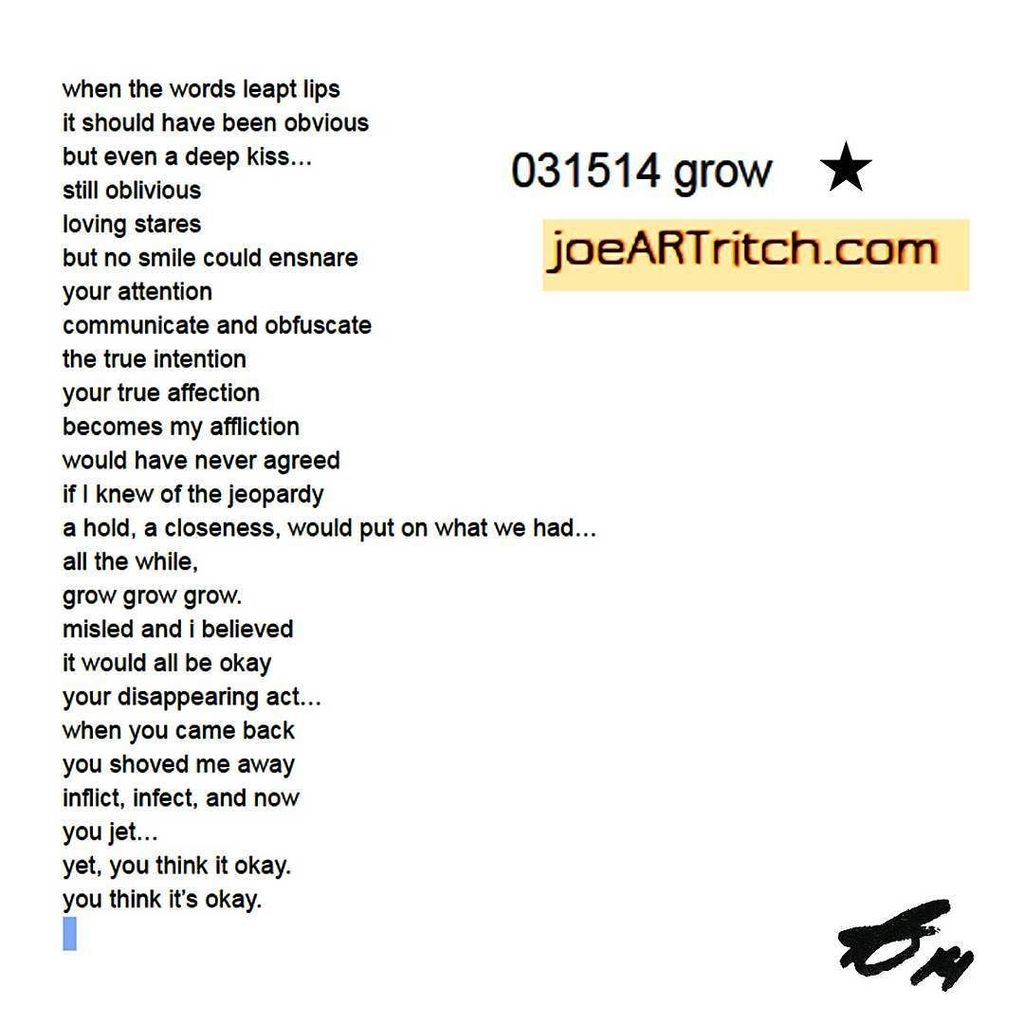 spectRELM's tweet photo. 03-15-14 grow
Oblivious. ๐ Heh. LINK in BIO to SUPPORT!
#joeARTritch #poetry #poems #poeโฆ https://t.co/lty7fip9q1 https://t.co/gBCtZiDYkB