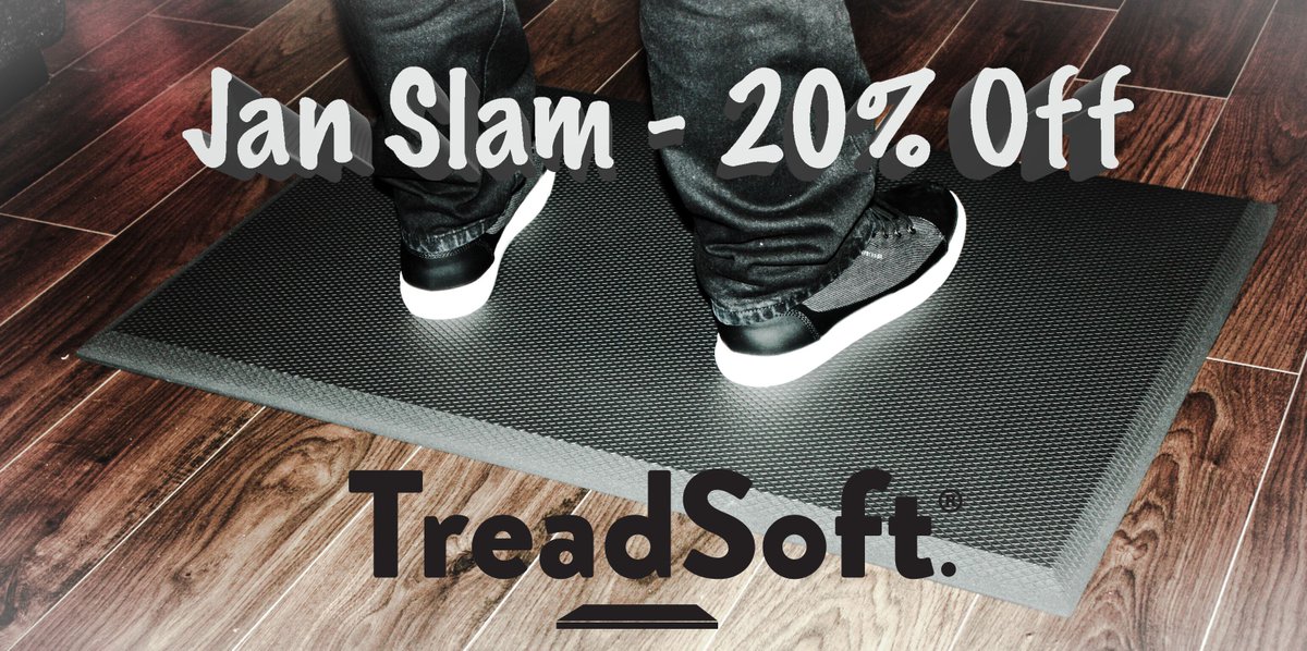 TreadSoft1's tweet photo. JAN SLAM!
Take advantage of our 20% January discount on our Anti Fatigue Mats with Amazon coupon code Y2OGQ32L
https://t.co/S5fMzZYf2J https://t.co/WB52sKkNgg