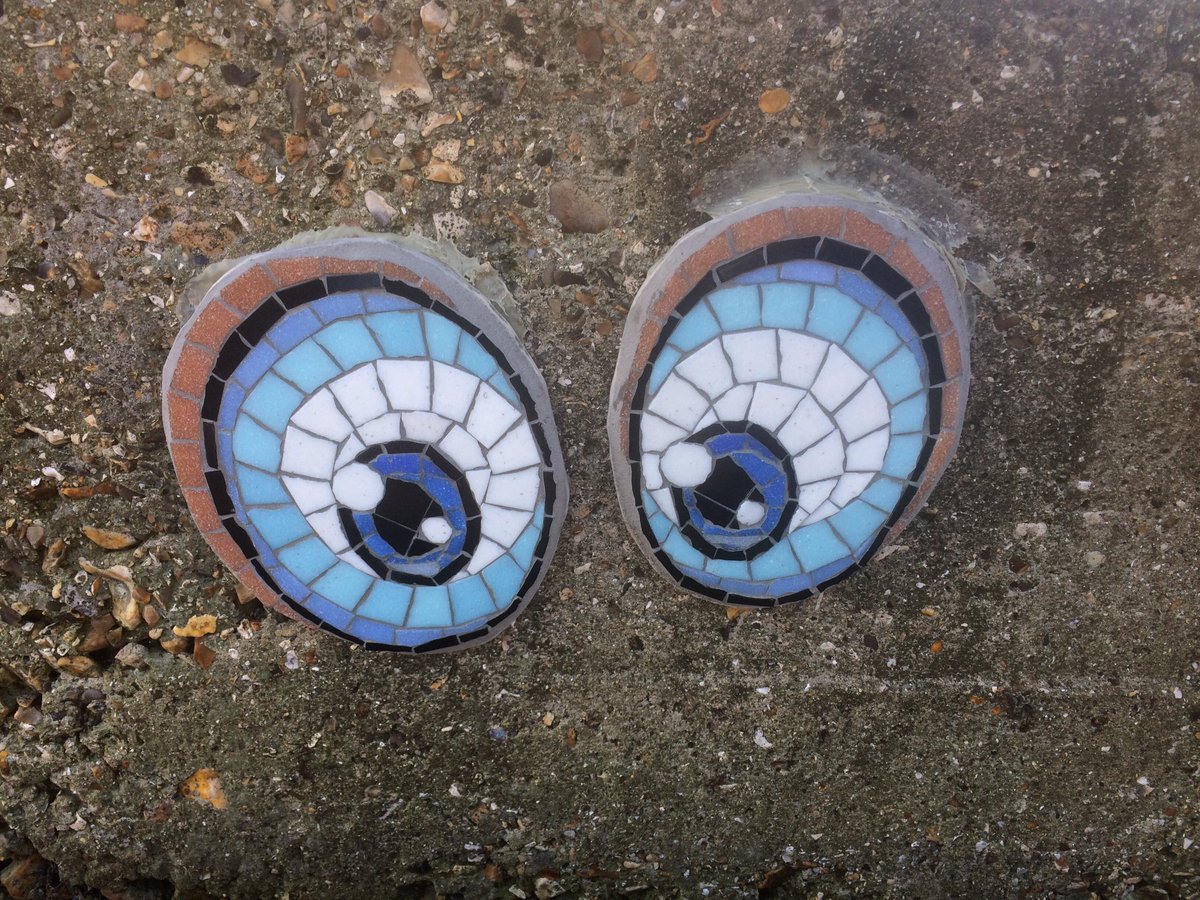 Randomly placed mosaic eyes, in Southampton. If you see 'em, let me know what you think #artatitsfinest #southampton