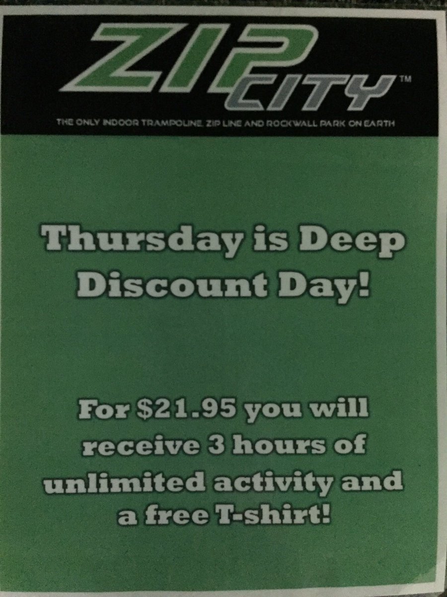 The Thursday discount is back. Come in today and get 3 hours for only $21.95 and a free T. Open til 8 (sessions start at top of the hour).