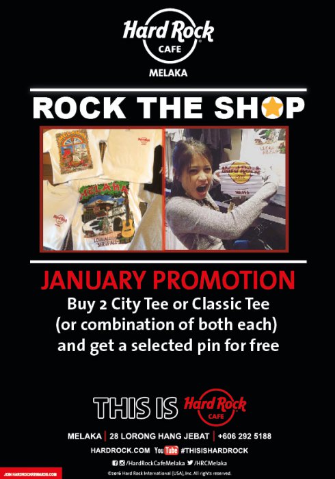 hrcmelaka's tweet image. Drop by our Rock Shop and grab the latest promo to add in to your collection! 
#RockShop #JanuaryPromotion #Promotion #Collection @hrcmelaka
