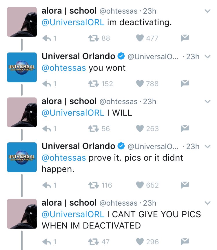GIRLINAWIG's tweet photo. WHO IS IN CHARGE OF UNIVERSAL ORLANDO'S TWITTER https://t.co/z0YsLnxHLF