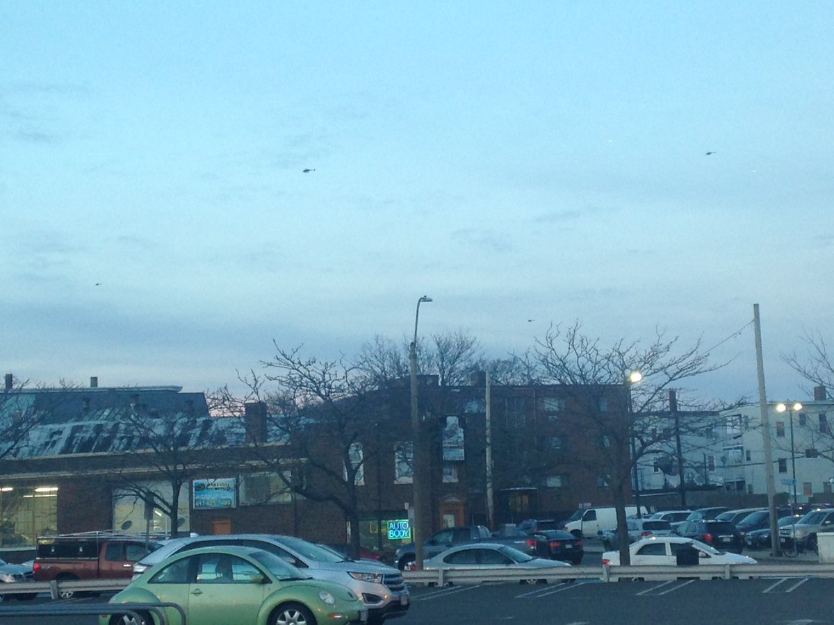 SiobhanLopez_'s tweet photo. 5 helicopters over Somerville - fugitive #JamesMorales reportedly in custody. https://t.co/vSUQNeBbcP