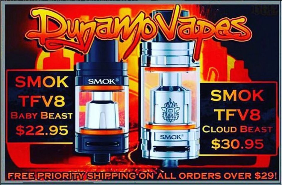 dynamovapes's tweet photo. Bring in the new year with a #BEAST #vape #vaping #smok #tfv8 #cloudbeast #subohm #tanks #vapingsavedmylife #cloudchasing #flavorchasing https://t.co/4ls40hRYDP