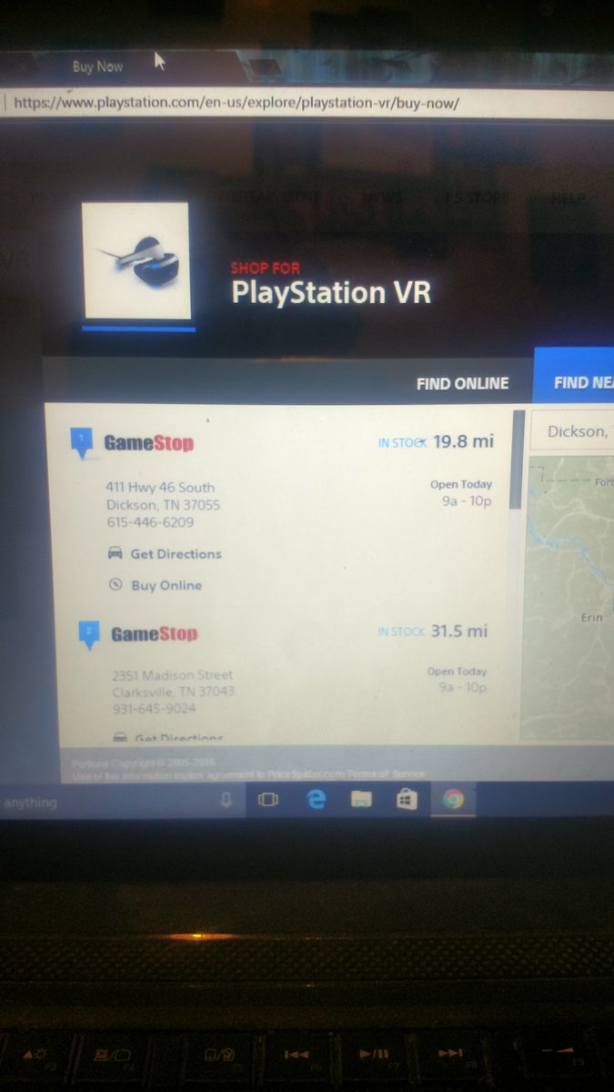 Eagle_Eye615's tweet photo. @AskPlayStation just wondering why on your site it says GameStop in my town has the VR in stock but it actually doesnt got my hopes up 😞 https://t.co/F0yXWa9rAM