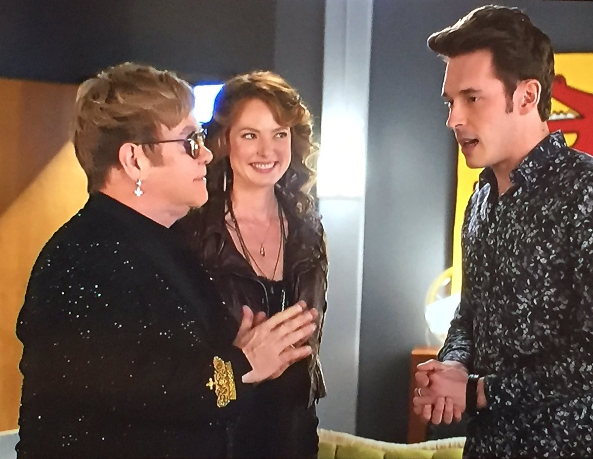 ShowbizJamie's tweet photo. Loved @eltonofficial on @NashvilleCMT tonight. Hope there's a re-release of  #bluewonderful as a duet with @SamPalladio soon! #nashville https://t.co/im6N8y20KB