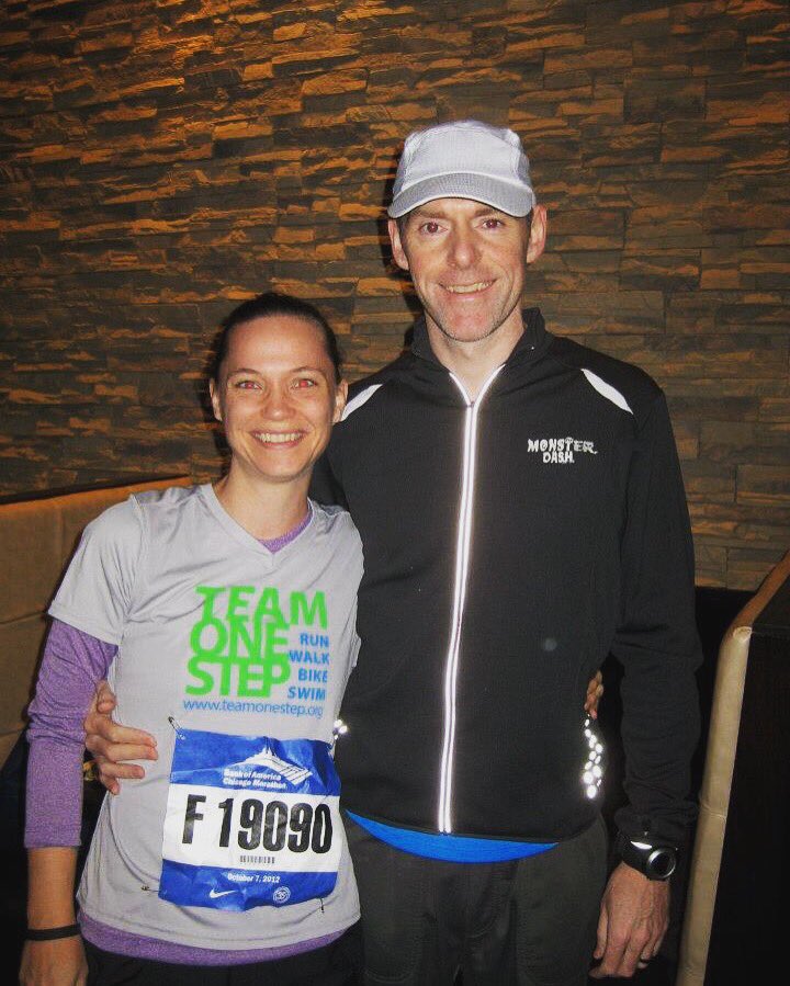 TeamOneStepCamp's tweet image. #TBT Melanie &amp;amp; Johnpaul enjoying #TeamOneStep perks! Light breakfast &amp;amp; Bag Check before the @ChiMarathon at our sponsor @SouthBranchChi!