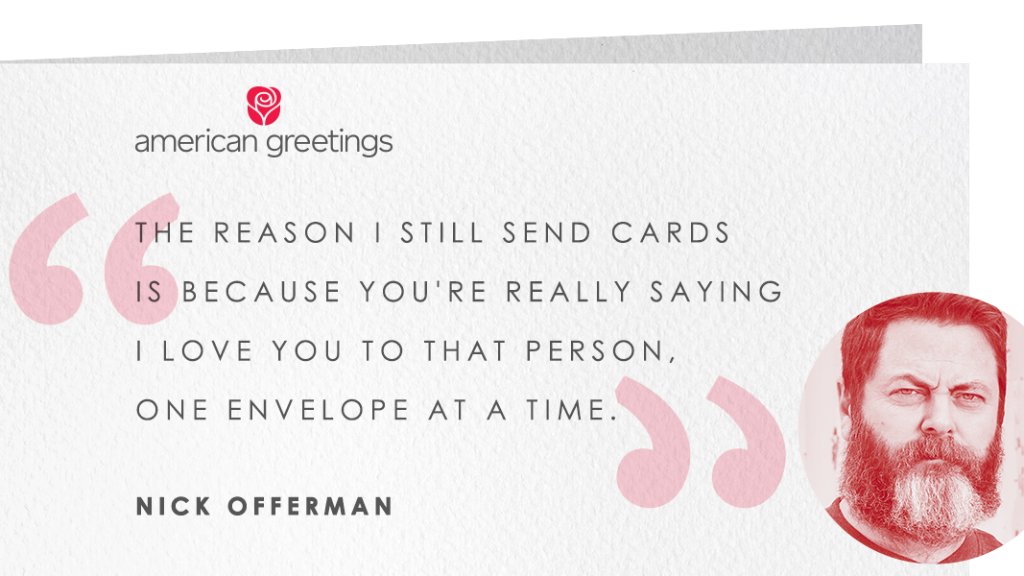 amgreetings's tweet photo. Last chance to see @Nick_Offerman at #DeviceLikeNoOther! Join us at the American Greetings Connection Hub, Central Plaza 5, #CES2017 https://t.co/sbqWjnoBJV